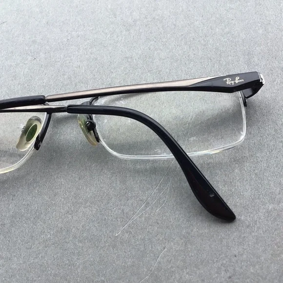 Ray Ban Teen Half Rim Square Silver and Black Eyeglasses RB 6154 Frames - Picture 4 of 12